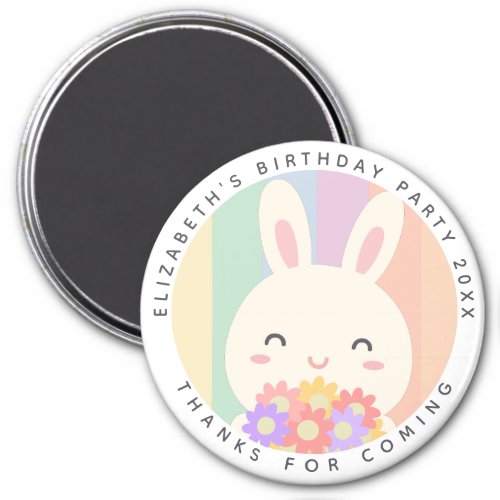 Cute Some Bunny Rainbow Birthday Thanks For Coming Magnet