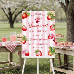 Cute Someone Berry Sweet Baby Shower Welcome Sign
