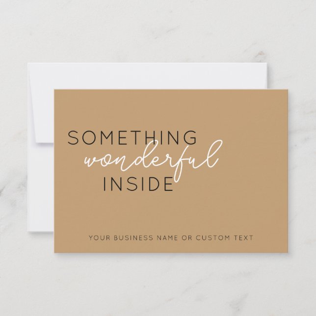 Cute Something Inside Beige Thank You Candle Care Note Card (Front)