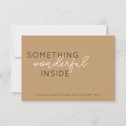 Cute Something Inside Beige Thank You Jewelry Care Note Card