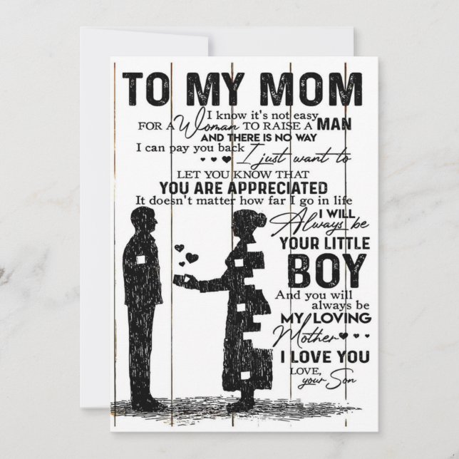 Cute Son To My Mom Gift | Lovely Family Gift Holiday Card (Front)