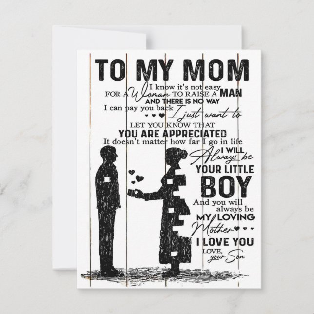 Cute Son To My Mom Gift | Lovely Family Gift Invitation (Front)