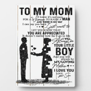 Cute Son To My Mom Gift Lovely Family Gift Plaque