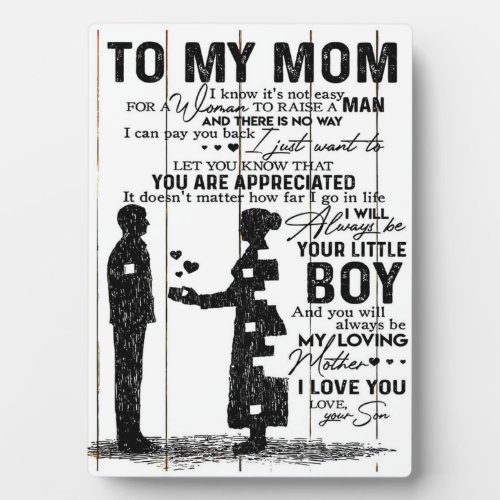 Cute Son To My Mom Gift  Lovely Family Gift Plaque