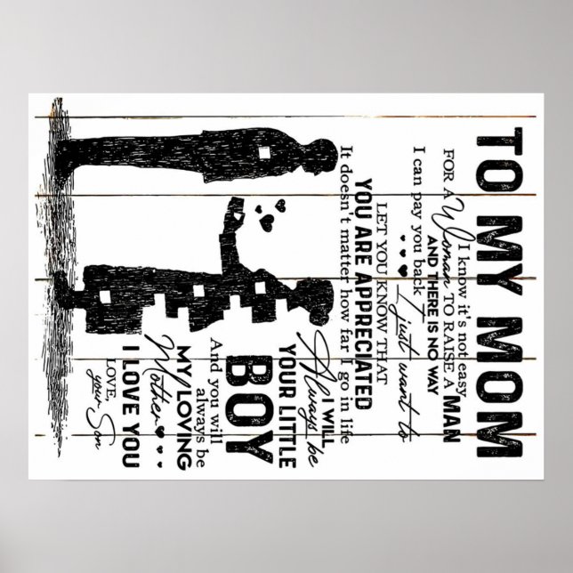 Cute Son To My Mom Gift | Lovely Family Gift Poster (Front)