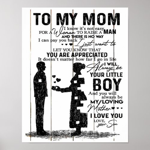 Cute Son To My Mom Gift  Lovely Family Gift Poster