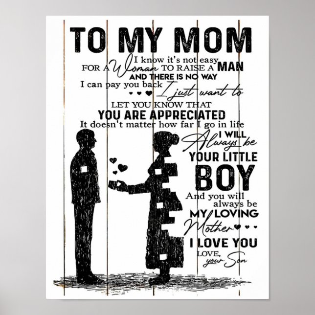 Cute Son To My Mom Gift | Lovely Family Gift Poster (Front)
