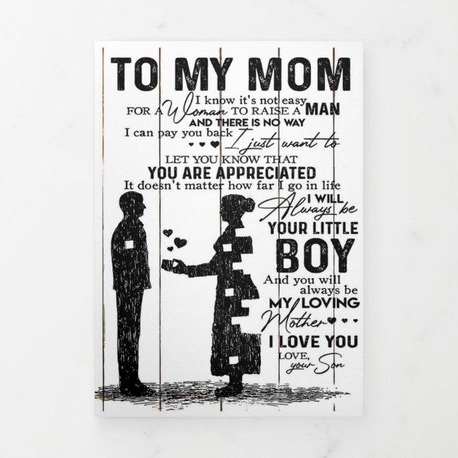 Cute Son To My Mom Gift | Lovely Family Gift Tri-Fold Announcement (Cover)