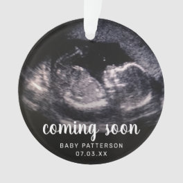 Cute Sonogram Photo Pregnancy Reveal Christmas Ornament