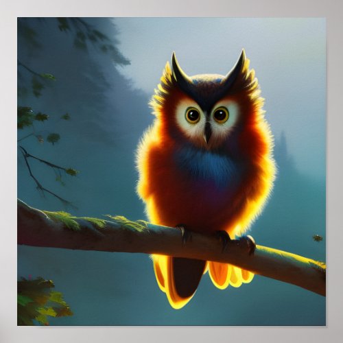 Cute Sooty Owl Nature  Poster