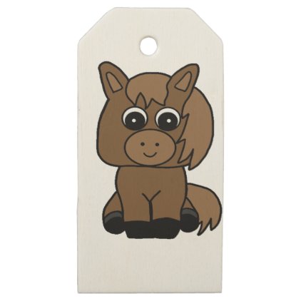 Cute Sorrel Hore Wooden Gift Tags