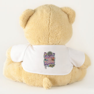 Cute "Soul in Bloom" Retro Floral T-Shirt Teddy Be Bear