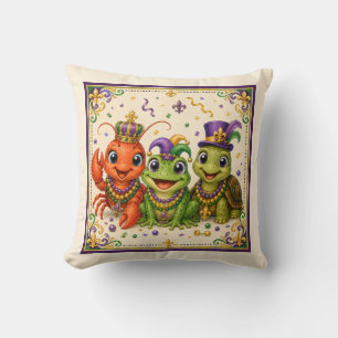 Cute Southern Bayou Animals Throw Pillow
