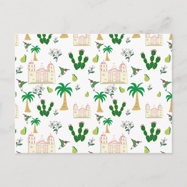 Cute Southern California Animals and Plants Postcard (Front)