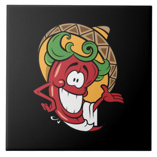 Cute Southwestern chili pepper decor Ceramic Tile