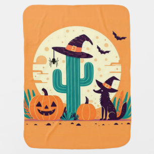 Cute, southwestern Halloween desert/cactus Baby Blanket