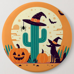 Cute, southwestern Halloween desert/cactus Button