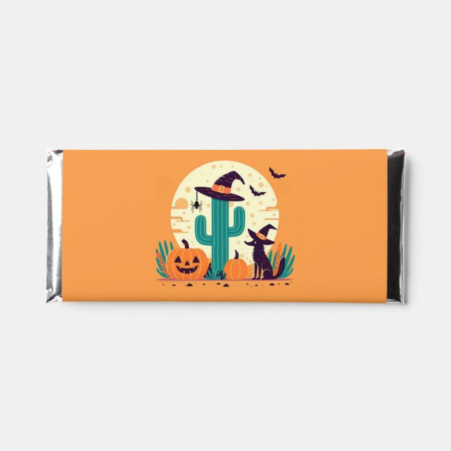 Cute, southwestern Halloween desert/cactus Hershey Bar Favors (Front)