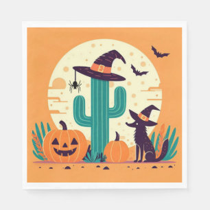 Cute, southwestern Halloween desert/cactus Napkins