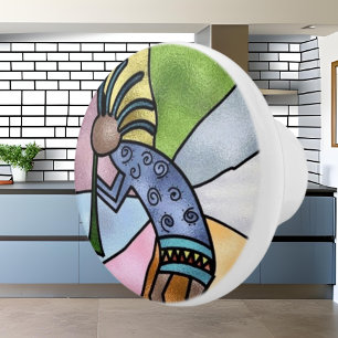 Cute Southwestern room decor faux stained glass Ceramic Knob