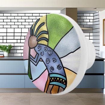 Cute Southwestern Room Decor Faux Stained Glass Ceramic Knob by DoodlesGifts at Zazzle