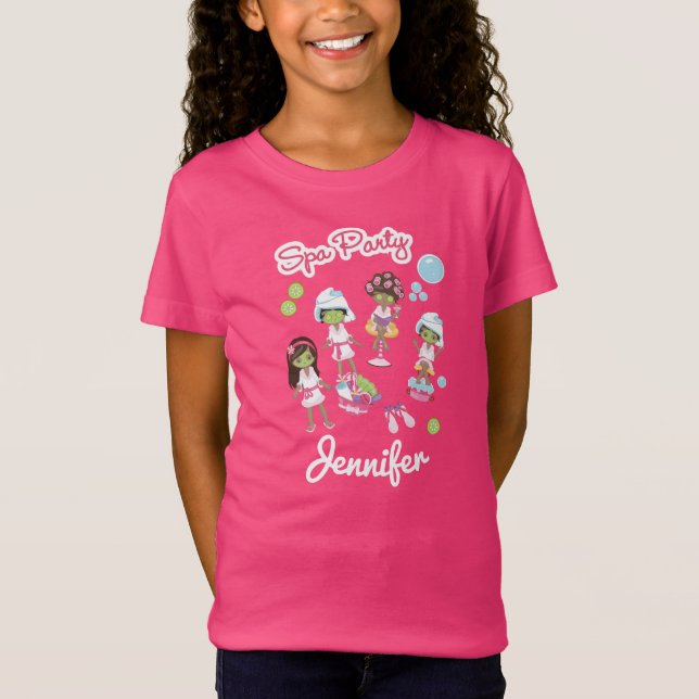 Cute Spa Beauty Treatment Party. Hair Stylist T-Shirt (Front)