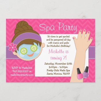 Cute Spa Birthday Party Invitation by eventfulcards at Zazzle