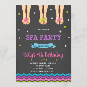 Cute spa birthday party invitation