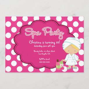 Cute Spa Day Birthday Party Invitation