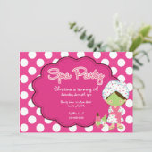 Cute Spa Day Birthday Party Invitation (Standing Front)