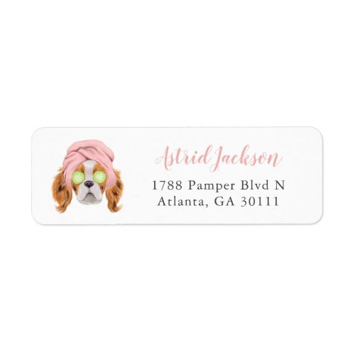 Cute Spa Dog Return Address Label