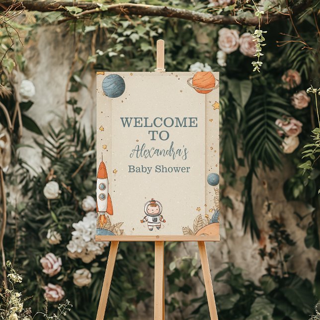 Cute Space Adventure Baby Shower Foam Board (Creator Uploaded)