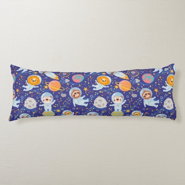 Cute Space Animals Body Pillow (Front)