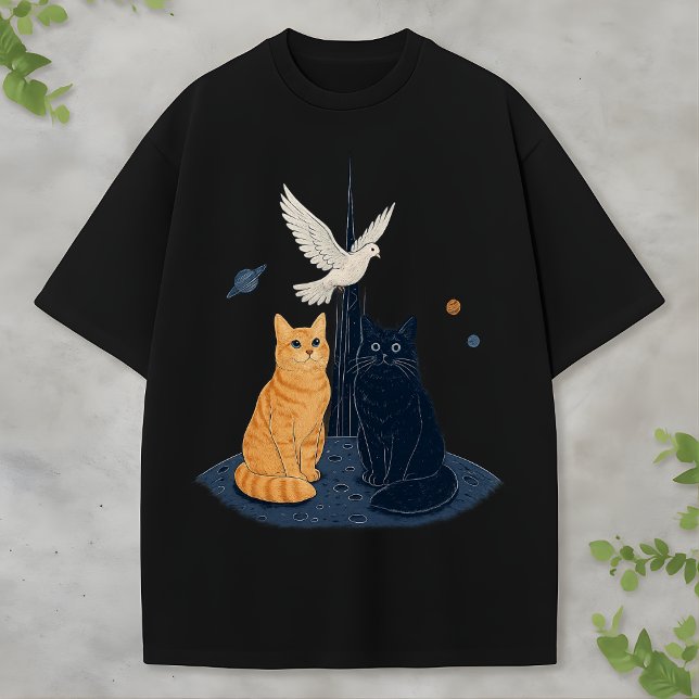 Cute Space Cat Astronaut Kitty Galaxy Lover Kawaii T-Shirt (Creator Uploaded)