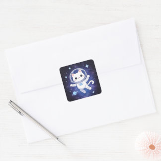 Cute Space Cat Astronaut Sticker