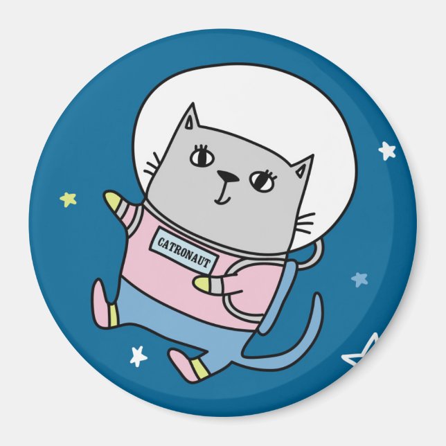 Cute Space Cat Magnet (Front)
