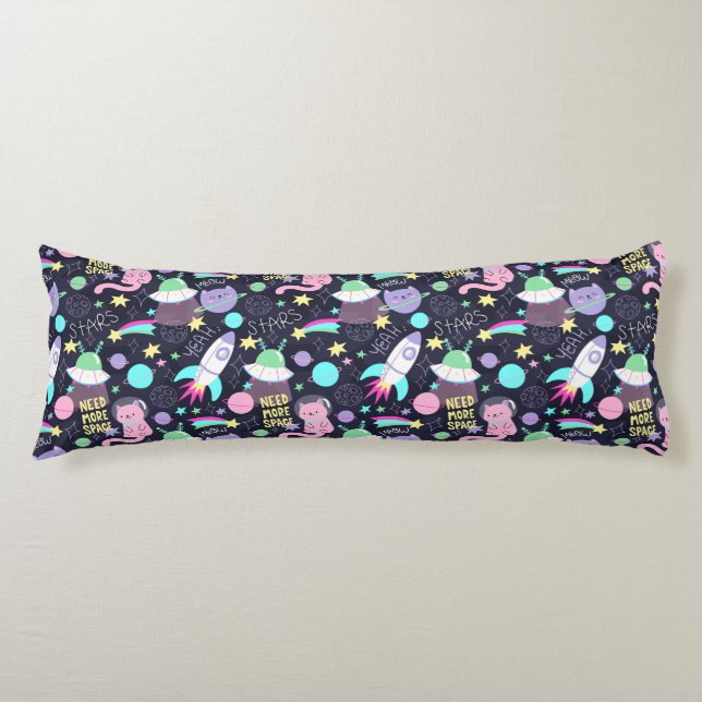 Cute Space Cats Body Pillow (Front)