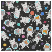 Cute Space Cats Kids Kitten Astronauts Fabric