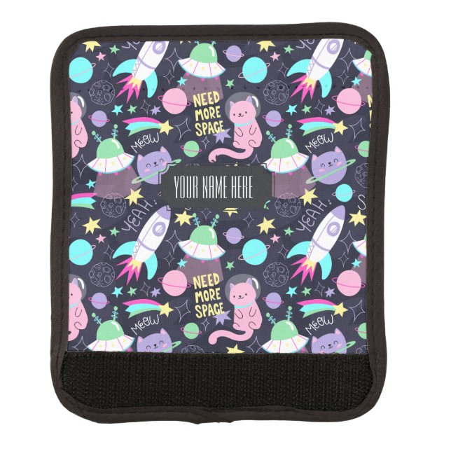 Cute Space Cats Luggage Handle Wrap (Front)