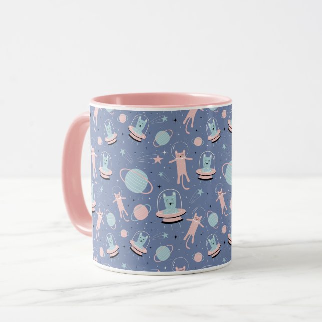 Cute Space Cats Mug (Front Left)