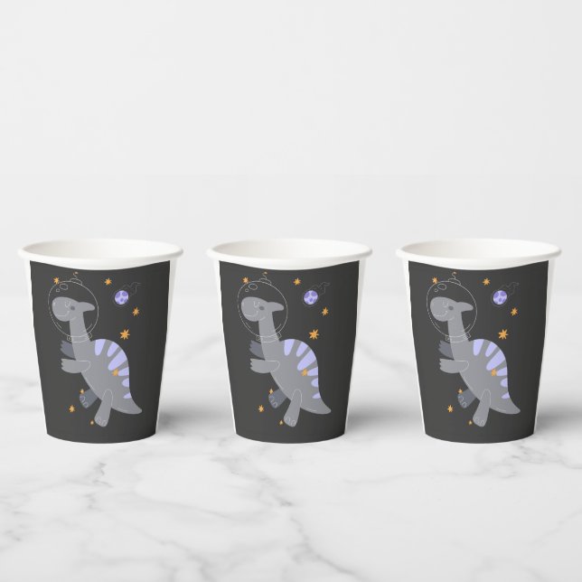 Cute Space Dinosaur Birthday Party Cup for Boys  (Multi)
