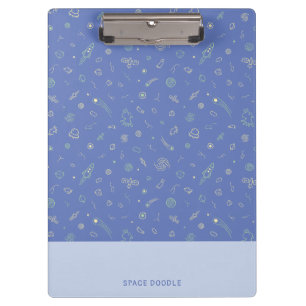 Cute Space Doodle Personalized Clipboard