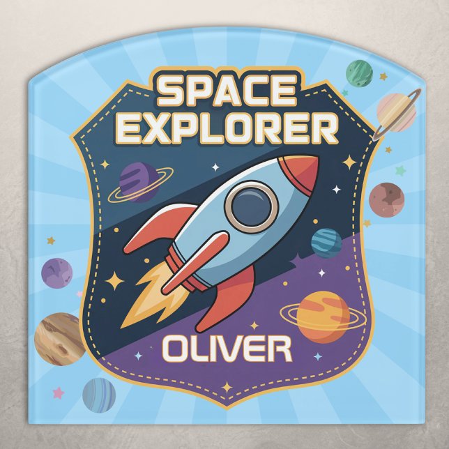 Cute Space Explorer Badge Door Sign (Creator Uploaded)