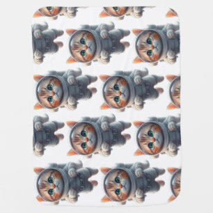cute space explorer Cat  Baby Blanket
