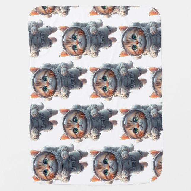 cute space explorer Cat  Baby Blanket (Front)