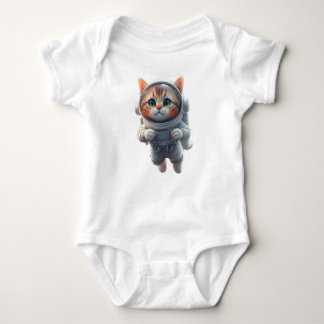 cute space explorer Cat Baby Bodysuit