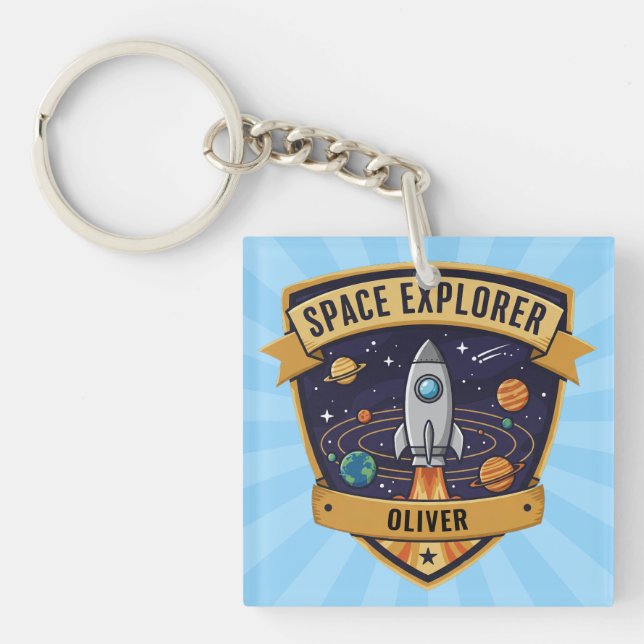 Cute Space Explorer Keychain (Front)