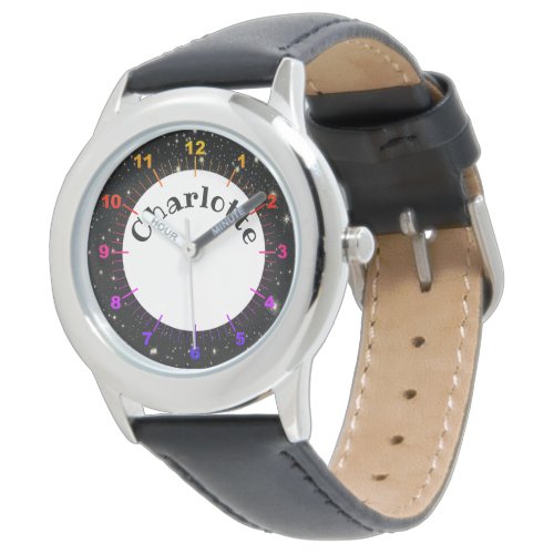 Cute Space Galaxy Numbered Kids Watch