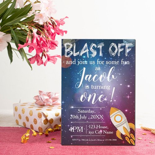 Cute Space Galaxy Themed 1st Birthday Party 