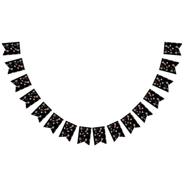 Cute space kitten in the galaxy bunting flags (All)